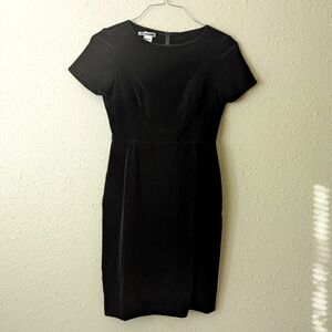 Jil Sander Black Velvet Knee-Length Dress